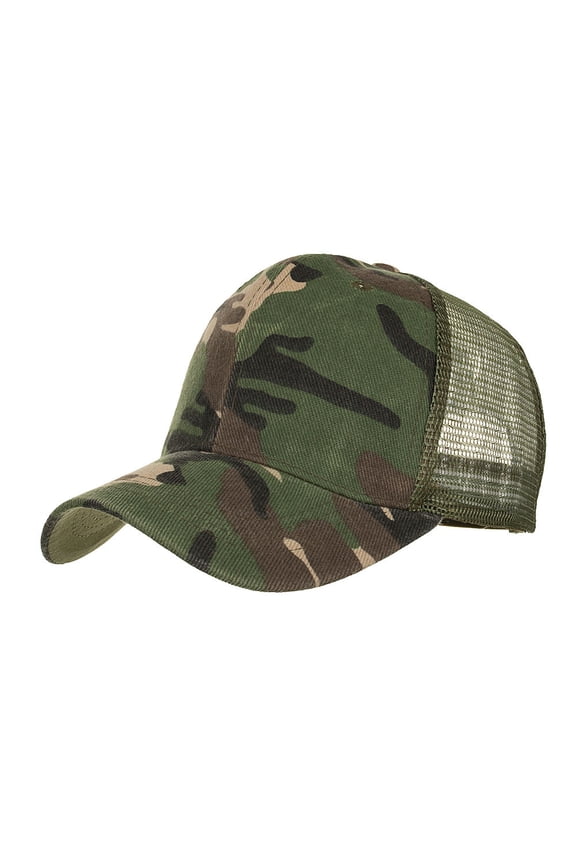 Unisex Low Profile Baseball Trucker Mesh Camouflage Caps Adjustable Outdoor Sport Hunt Cap Men Hop Hip Summer Cap Army Green One Size