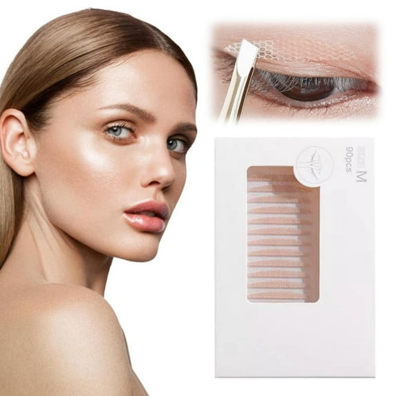 Awwp Upgraded Double Eyelid Sticker (M Style), 90 Count, Glue-Free, Long-Lasting 24H, for Hooded/Heavy/Droopy Eyelids, Natural & Invisible