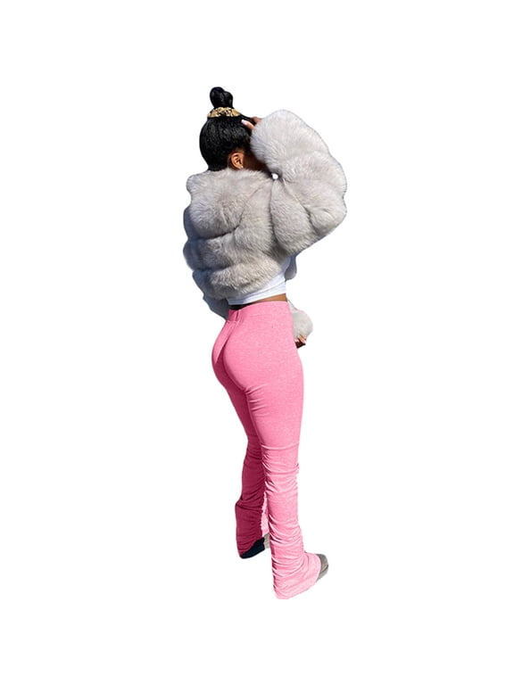 Women'S Fashion Pants Women'S Run Workout Joggers Pants Gradient Yoga Sport Stacked Leggings (Pink,S)