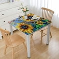 thumbnail image 1 of Awypu Abstract Hummingbird Sunflower Square Tablecloth 100% Polyester Fiber 40*40, 1 of 8