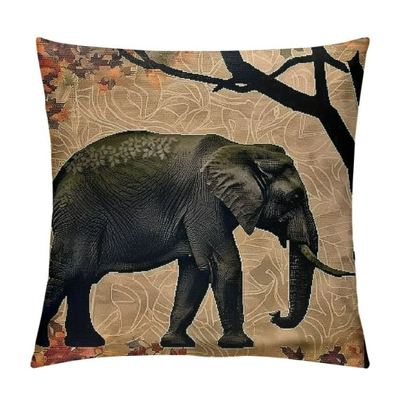 Awypu African Animals Leopard Throw Pillow Covers Giraffe Elephant Horse Zebra Decorative Pillows Case Outdoor Cushion Covers for Couch Sofa Bed Home Decor 22x22in