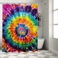 thumbnail image 1 of Awypu Art Abstract Tie Dye Yellow Green Red Color Modern Contemporary Design Ink Painting Decor Waterproof Shower Curtain Multiple Sizes Chic Modern Bathroom Decor White, 1 of 7