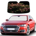 thumbnail image 1 of Awypu Azalea Bushes on Black Background Windscreen Sun Visor - Car Interior Protection Assistant 55.12*29.92 in, 1 of 7