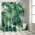 thumbnail image 1 of Awypu Bathroom Shower Curtain Set with Hooks Palm Leaf Green Tropical Leaves Decorative Waterproof Multiple Sizes White, 1 of 7