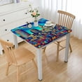 thumbnail image 1 of Awypu Boston Splashed Watercolor Ink Splattered Design of Skyline with Drippy Paintings Square Tablecloth Waterproof 100% Polyester Fiber 46*46, 1 of 8