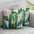 thumbnail image 1 of Awypu Cactus Cushion Cover Green Succulents Plants Floral Flower Square Decorative Pillowcase Throw Pillow Case Double Sided Valentine's Day Home Decoration,2 Pcs White, 1 of 6