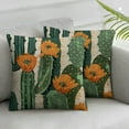 thumbnail image 1 of Awypu Cactus Pillow Covers Decorative by  Green Succulent Cactus and Orange Flowers Square Pillow Case for Men/Women - Light Green and Orange,2 Pcs White, 1 of 6