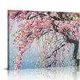 thumbnail image 1 of Awypu  Cherry Blossom Canvas Painting Pink Sakura Wall Art Cherry Tree Poster Living Room Decorative Canvas for Bedroom Prints Photo Modern Artwork Painting Picture, 1 of 6