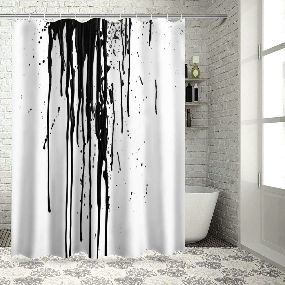 Awypu Chic Modern Bathroom Decor Bubbling Black Spray Paint Scribble