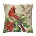 thumbnail image 1 of Awypu  Christmas Cardinal Throw Pillow Covers Red Birds Stand On Tree Branch with Berry/Red Flower Cushion Cover Farmhouse Christmas Pillowcases 18 x 18 Inch for Seasonal Decor, 1 of 5