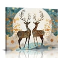 thumbnail image 1 of Awypu  Christmas Deer Wall Art Christmas Wall Decor Living Room Elk Pictures Decor Reindeer Canvas Wall Art Artwork For Cuadros Para Sala Elegantes Y Modernos, 1 of 4
