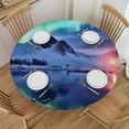 thumbnail image 1 of Awypu  Circular Tablecloth Polyester Circular Mountains Iceland Night Round Table Cloth Reusable Dining Table,Table Cover Aurora Borealis Fits&nbsp;up&nbsp;Diameter&nbsp;Tables Multicolor White, 1 of 7