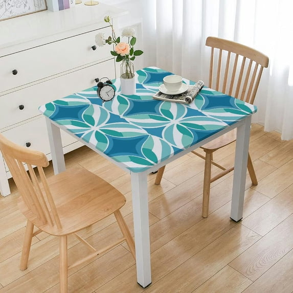 Awypu Colorful Color Blocks and Lines Simple Style Square Tablecloth 100% Polyester Fiber 40*40