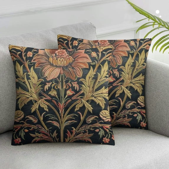 Awypu Decorative Throw Pillow Cover Set of 2 for Couch Sofa,Honeysuckle William Morris Vintage Design Home Decor Pillow Case White