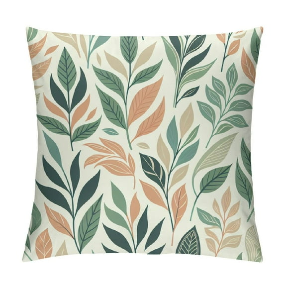 Awypu Fall Eucalyptus Leaf Pillow Covers 18x18 Inch Autumn Sage Leaf Watercolor Pillow Cases, Blue Gray Leaves Modern Throw Pillows Cover Decor Gifts for Bed Couch Sofa Living Room, Set of 2 20x20in