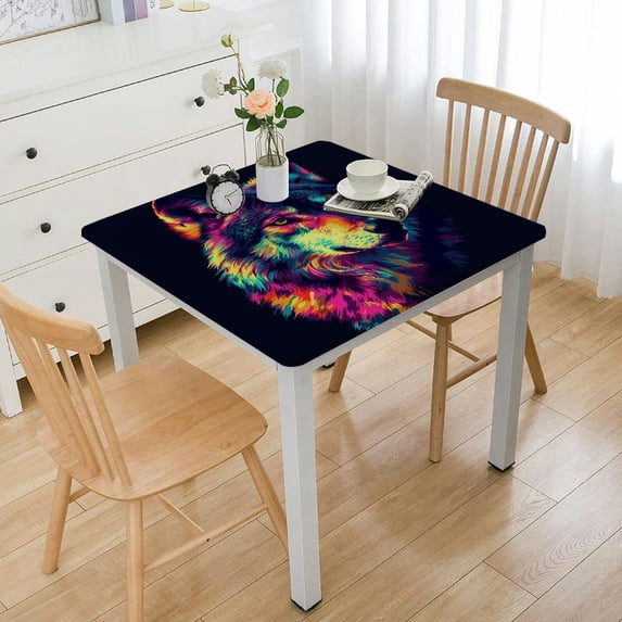 Awypu Fierce Hunter Square Tablecloth with Elastic Edge 100% Polyester Fiber 46*46