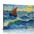 thumbnail image 1 of Awypu  - Fishing Boats At Sea, Vincent Van Gogh Art Reproduction. Giclee Canvas Prints Wall Art for Home Decor, 1 of 4