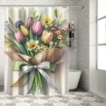 thumbnail image 1 of Awypu Flower Butterfly Quote Print Shower Curtain Waterproof Multiple Sizes White, 1 of 7