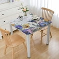 thumbnail image 1 of Awypu Flowers Butterflies Outdoor Fitted Tablecloth, Square Table Cover 100% Polyester Fiber 46*46, 1 of 8