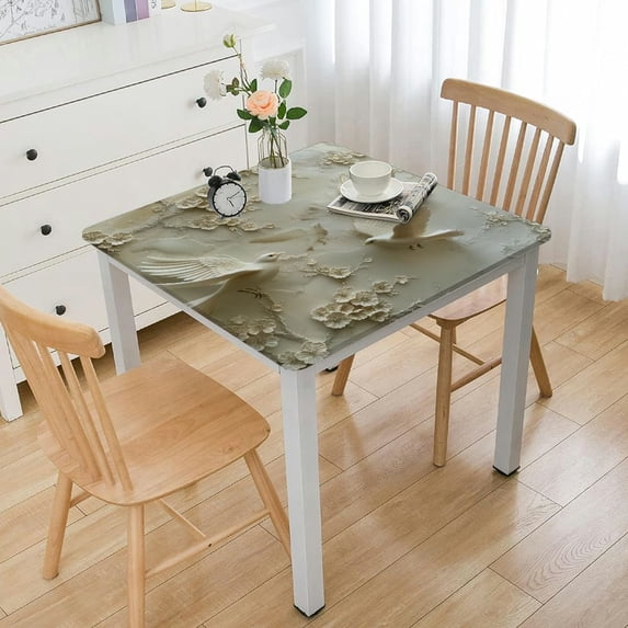 Awypu Folk Art Square Tablecloth for Picnic Dining Kitchen Farmhouse 100% Polyester Fiber 52*52