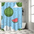 thumbnail image 1 of Awypu Hand Drawn Cartoon Watermelon Shower Curtain - Durable and Washable - Waterproof - Multiple Sizes White, 1 of 7