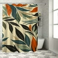 thumbnail image 1 of Awypu Home Bathtubs Bathroom Curtain Decoration Waterproof Shower Curtain Multiple Sizes Modern Tropical Leaves Minimalist Aesthetic Leaf Decorative White, 1 of 7