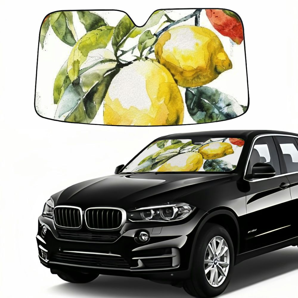 Awypu Lemon Leaves Front Window Sun Shade for Car, Prevent Your Car