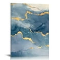 thumbnail image 1 of Awypu LyeArtork  Navy Blue and Gold Abstract Marble Canvas Wall Art Decoration Canvas Modern Watercolor Painting Fluid Ink Panitroom Decor for Bedroom Living Room Office Dining Room Home, 1 of 5