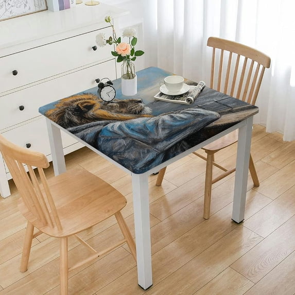 Awypu Majestic Lion Square Tablecloth - Washable, 100% Polyester Fiber for Home Kitchen Outdoor Decoration 46*46