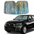 thumbnail image 1 of Awypu Modern Forest Paintings with Gold Foil Contemporary Landscape Pictures in Green and White Color Windshield Sun Shade 51.18*27.59 in, 1 of 7