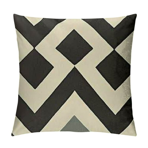 Awypu Modern Geometry Style Throw Pillow Covers Black&Beige Stripes Square Home Decorative Cushion Cover Pillowcase for Sofa,Couch,Bed