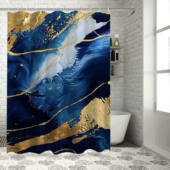 Awypu Modern Marble Texture Waterproof Shower Curtain, Durable and Washable, Multiple Sizes Available White