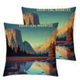 thumbnail image 1 of Awypu Mountains Lake Short Plush Pillowcase Set of 2 for Home Decor High-Quality 20x20in, 1 of 7