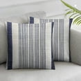 thumbnail image 1 of Awypu  Navy Blue and Beige Patchwork Farmhouse Throw Pillow Covers, Pack of 2 Striped Decorative Pillow Case for Sofa Couch Chair Bedroom Modern Decor(Navy Blue) White, 1 of 6