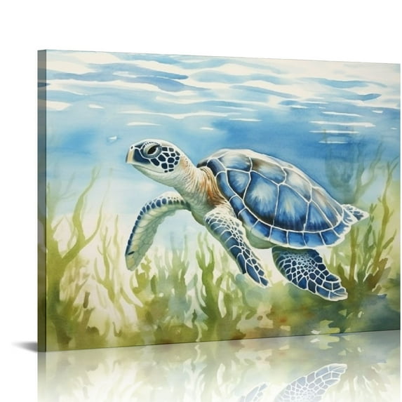Awypu Ocean Wall Decor Canvas Art Sea Pictures Coastal Print Painting Nautical Artwork For Home Office Ready to Hang