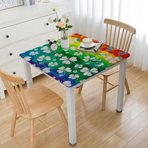 Awypu Outdoor Fitted Square Tablecloth 100% Polyester Fiber 46*46
