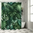 thumbnail image 1 of Awypu Palm Leaves Hawaiian Monstera Banana Leaves Summer Tropical Leaves Shower Curtain White, 1 of 7