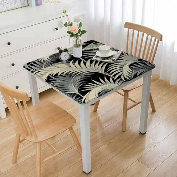 Awypu Palm Leaves with Lush Branches and Leaves Square Tablecloth Great for Home Kitchen/Parties/Holiday Dinner 100% Polyester Fiber 36*36