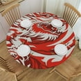 thumbnail image 1 of Awypu  Red Dragon Pattern Round Tablecloth, Water Resistant Spill Proof Washable Polyester Table Cloth Decorative Fabric Table Cover for Dining Table, Buffet Parties and Camping White, 1 of 7