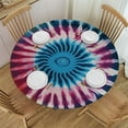 thumbnail image 1 of Awypu  Round Fitted Tablecloth Colorful Tie Dye Table Cloth with Elastic Edged Waterproof Wipeable Round Table Cover for Patio Parties Outdoor Decor White, 1 of 7