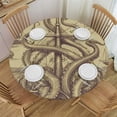 thumbnail image 1 of Awypu  Round Fitted Tablecloth Retro Nautical Map Ocean Theme Table Cloth with Elastic Edged Waterproof Wipeable Round Table Cover for Patio Parties Outdoor Decor White, 1 of 7
