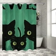 thumbnail image 1 of Awypu Shower Curtain Black Cat Are You Pooping Waterproof Multiple Sizes White, 1 of 7