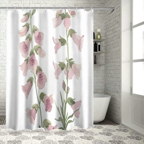 Awypu Shower Curtain Waterproof Bathroom Curtain with Beautiful Design and Various Sizes White