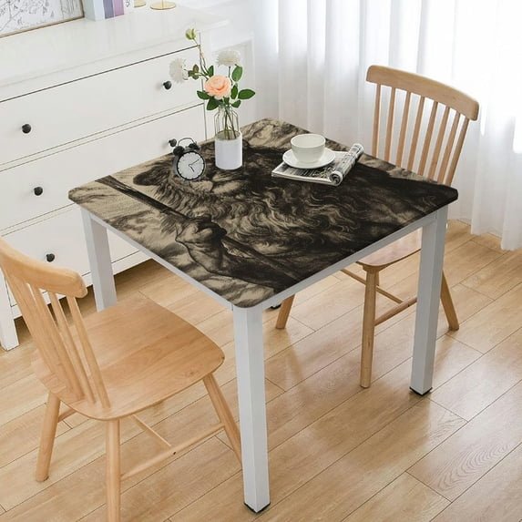 Awypu Square Fitted Table Cloths 100% Polyester Fiber 46*46