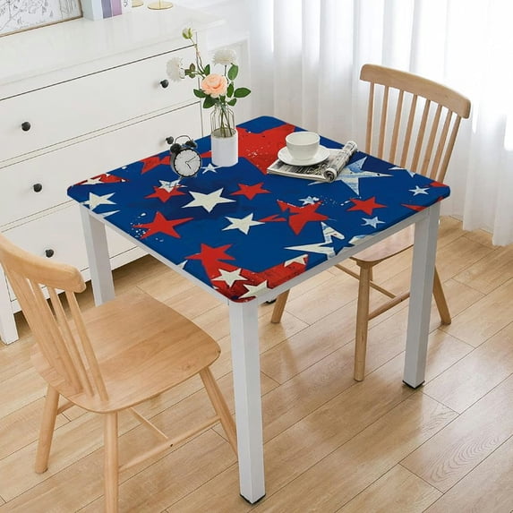 Awypu Stars Square Tablecloth Full Width Single-sided Printing 100% Polyester Fiber 52*52