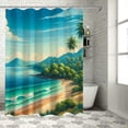 thumbnail image 1 of Awypu Summer Beach Theme Palm Tree Tropical Sandy Sea Ocean Vocation Natural Plant Waterproof Shower Curtain Home Bathtubs Bathroom Curtain Decoration White, 1 of 7