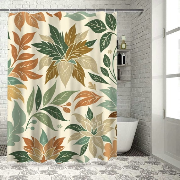 Awypu Summer Palm Leaf Hawaiian Monstera Leaf Green Plant Tropical Durable and Washable Waterproof Shower Curtain Multiple Sizes White