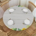 thumbnail image 1 of Awypu  Summer Yellow Lemon, Elastic Fitted Edged Round Tablecloth Fade Resistant Anti-Shrink Table Cloth Washable Table Cover for Indoor or Outdoor and Anywhere You Wanna use it White, 1 of 7