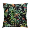 thumbnail image 1 of Awypu Throw Pillow Cushion Cover - Green Jungle Pattern Animals Duplex Printing Fabric Luxury American Style Couch Sofa Pillow with Tassel for Living Room Bedroom 20x20in, 1 of 5