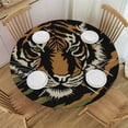 thumbnail image 1 of Awypu  Tiger Stripe Camo Round Table Cloth, Elastic Edged Fitted Table Cover Decor Tablecloths for Dinner, Picnic, Party White, 1 of 7
